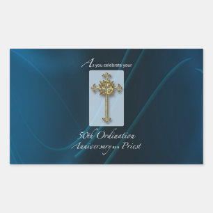 Sticker Rectangulaire 50e anniversaire de l'ordination du prêtre