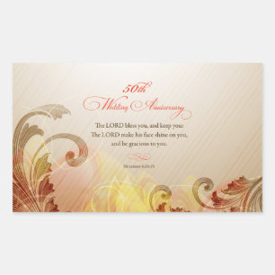 Sticker Rectangulaire 50e anniversaire de mariage, que le Seigneur bénis