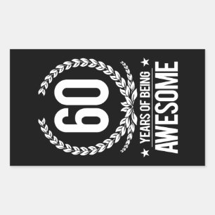 Sticker Rectangulaire 60e anniversaire (60 ans d'être génial)