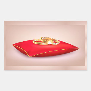 Sticker rectangulaire à anneaux mariages