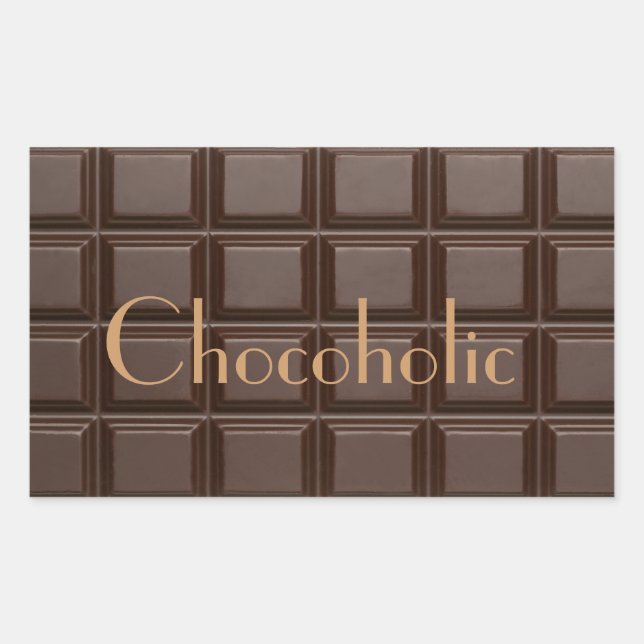 Sticker rectangulaire à barre de chocolat Chocohol (Devant)
