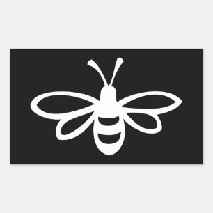 Sticker Rectangulaire Abeille (monochrome)