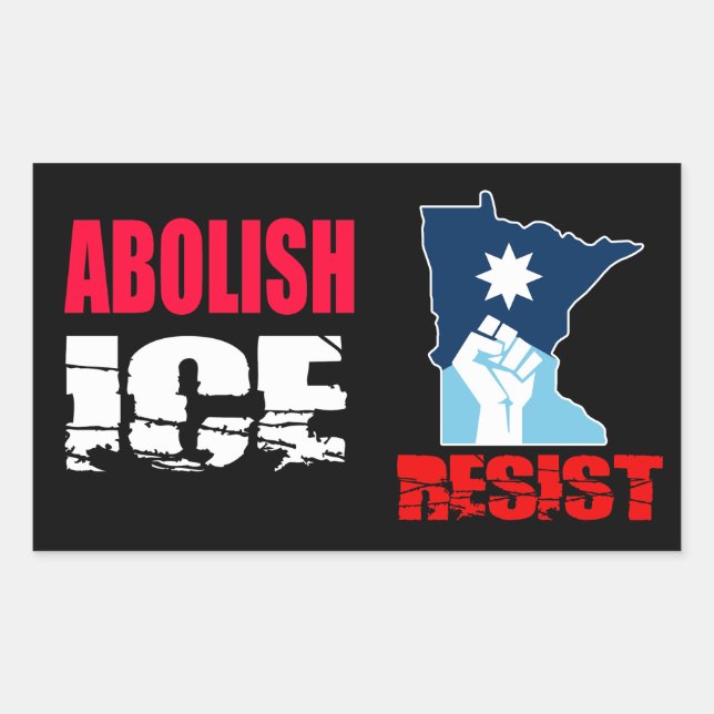 Sticker Rectangulaire Abolish ICE (Devant)