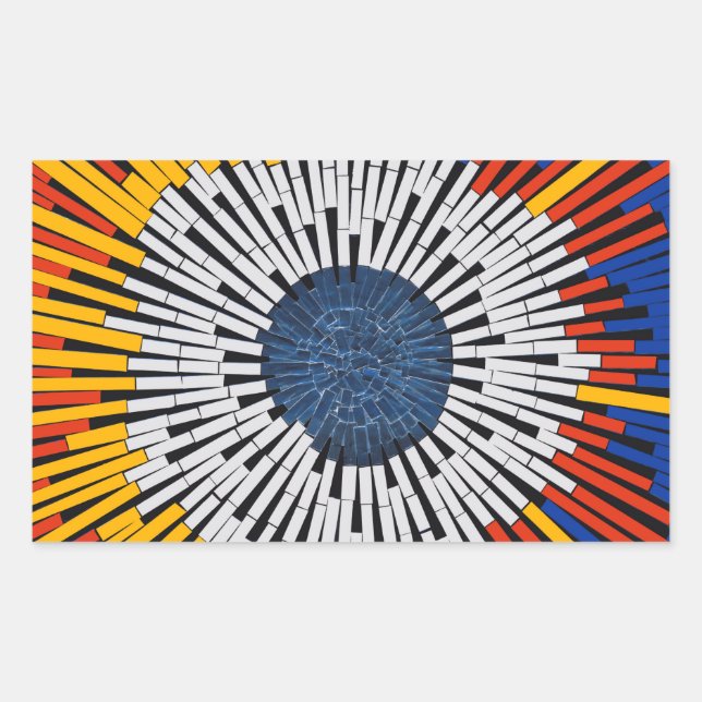 Sticker Rectangulaire Abstrait dans la bande : démarrage (Devant)