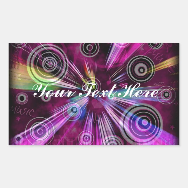 Sticker Rectangulaire Abstrait Rose Et Violet (Devant)