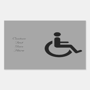 Sticker Rectangulaire Accès en fauteuil roulant - Symbole du fauteuil de