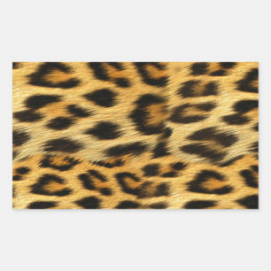 Sticker Rectangulaire Accessoires d'impression de fourrure léopard réali