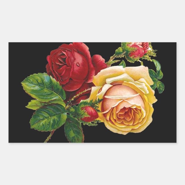 Sticker Rectangulaire Accessoires d'impression rose - noir, rouge, art v (Devant)