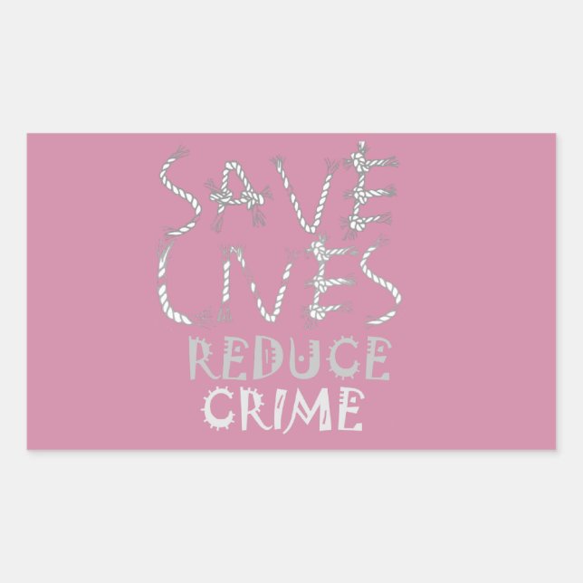 Sticker Rectangulaire Accroître le changement avec : Sauvez des vies Réd (Devant)