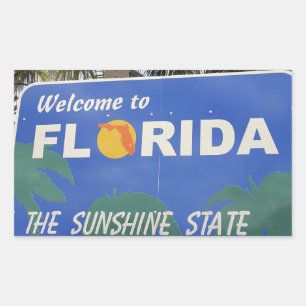 Sticker Rectangulaire Accueil au signe de la Floride