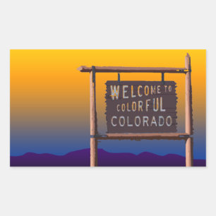 Sticker Rectangulaire accueil vers le Colorado coloré