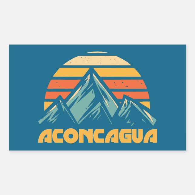 Sticker Rectangulaire Aconcagua Retro Turquoise (Devant)