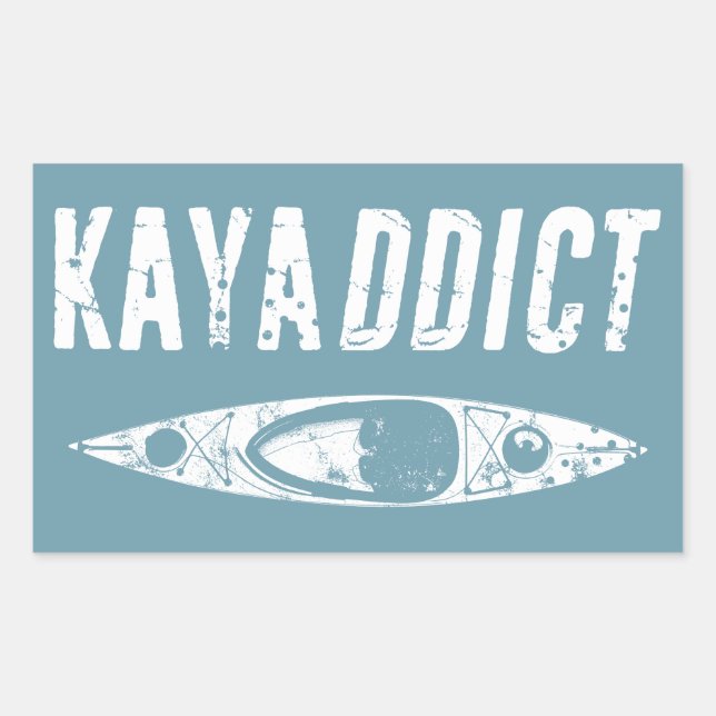 Sticker Rectangulaire Addict Kayak (Devant)