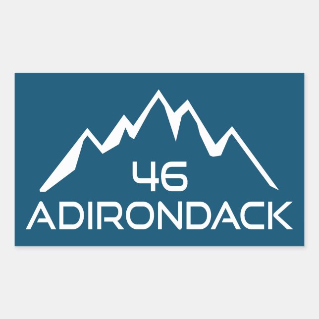 Sticker Rectangulaire Adirondack 46 Montagnes (Devant)