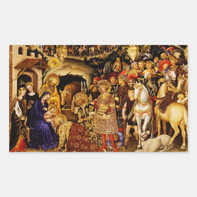 Sticker Rectangulaire Adoration of the Magi by Gentile da Fabriano (Devant)