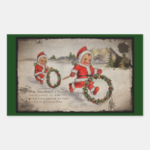 Sticker Rectangulaire Adoucissement avec couronnes Holly