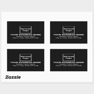 Sticker Rectangulaire Adresse de l'entreprise sur l'autocollant Rectangl