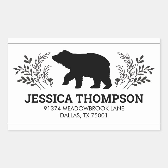 Sticker Rectangulaire Adresse de retour de l'ours de sériole (Devant)