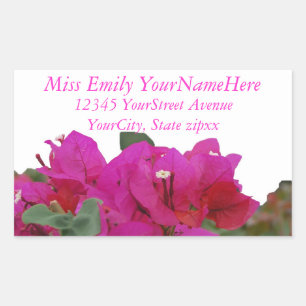 Sticker Rectangulaire Adresse de retour des fleurs vives