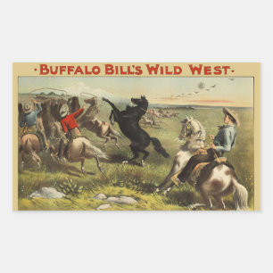 Sticker Rectangulaire Affiche de cow-boy de l'Ouest sauvage de Buffalo B