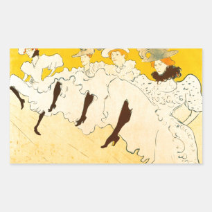 Sticker Rectangulaire Affiche de Toulouse Lautrec Jeune Fille Jaune Dans