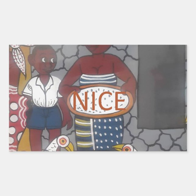 Sticker Rectangulaire Africain traditionnel Homestead Lifestyle (Devant)