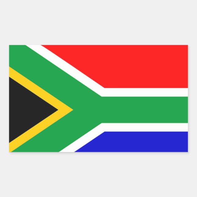 Sticker Rectangulaire Afrique du Sud : Drapeau de l'Afrique du Sud (Devant)