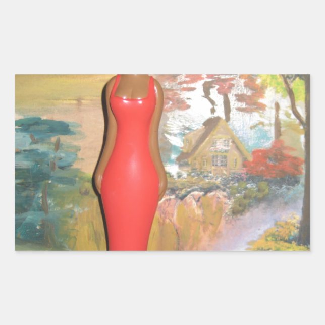 Sticker Rectangulaire Afro Glam : Une beauté intemporelle (Devant)