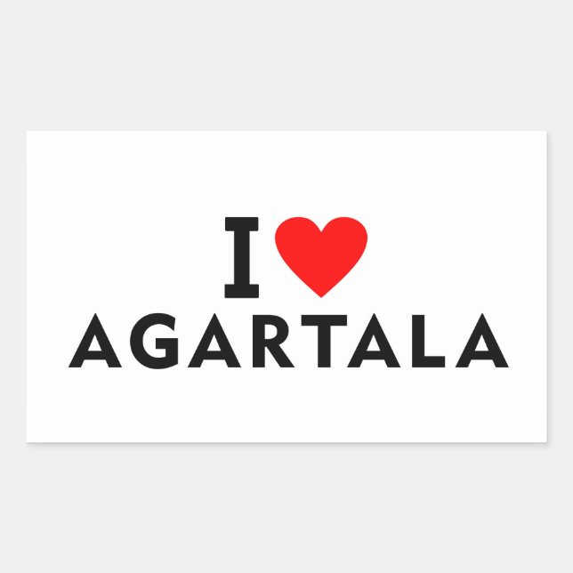 Sticker Rectangulaire Agartala India love city heart like travel (Devant)