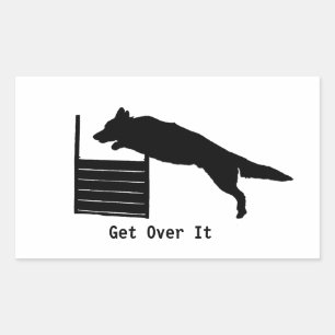 Sticker Rectangulaire Agilité de chien