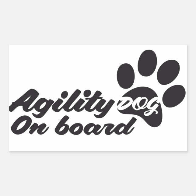 Sticker Rectangulaire Agility Dog On Board (Devant)