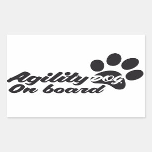 Sticker Rectangulaire Agility Dog On Board