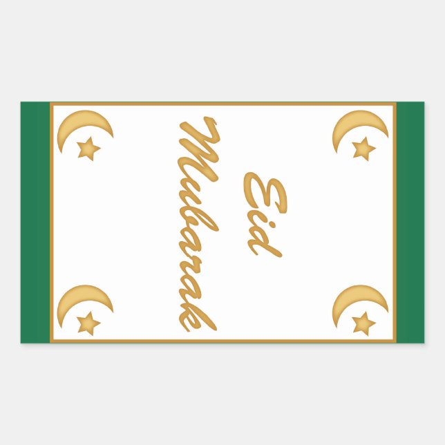 Sticker Rectangulaire Aïd Moubarak Aïd al Fitr (Devant)
