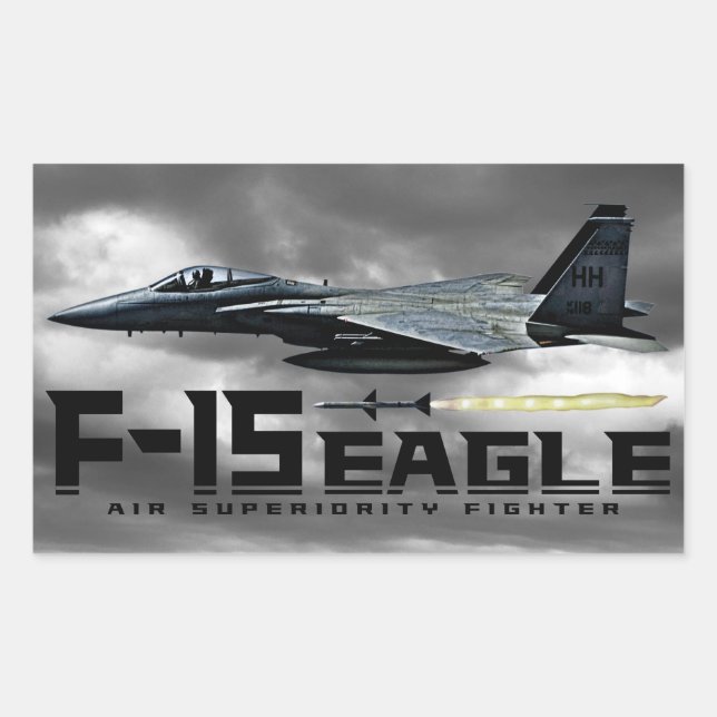 Sticker Rectangulaire Aigle F-15 (Devant)