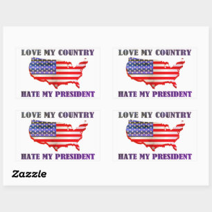 Sticker Rectangulaire Aimer mon pays