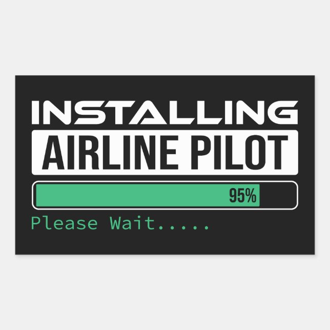 Sticker Rectangulaire Airline PIlot Loading Funny Pilot Student (Devant)