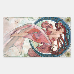 Sticker Rectangulaire Alfons Mucha 1898 Danse