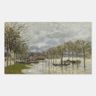 Sticker Rectangulaire Alfred Sisley - Les inondations sur la route