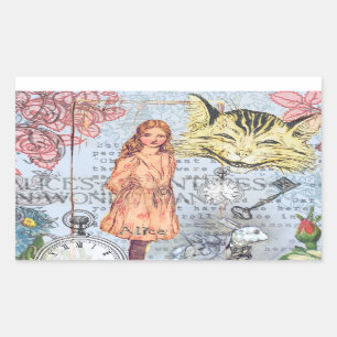 Sticker Rectangulaire Alice au pays des merveilles Classique Cheshire Ra