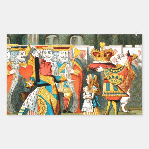 Sticker Rectangulaire Alice Aventures Merveilleux Reine de Coeur