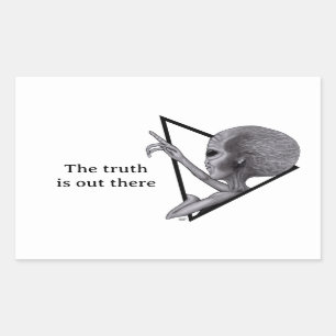 Sticker Rectangulaire Alien gris, la vérité est là