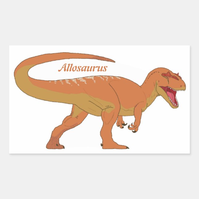 Sticker Rectangulaire Allosaurus orange droite (Devant)