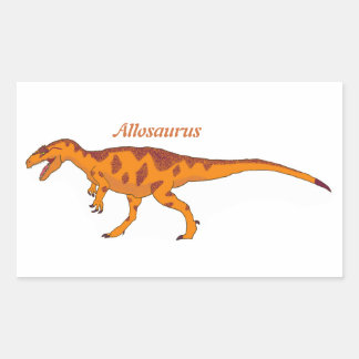 Sticker Rectangulaire Allosaurus orange gauche