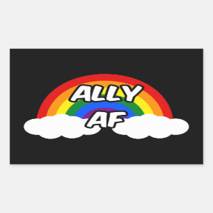Sticker Rectangulaire Ally AF I - Drapeau LGBTQ Gay Trans Queer Pride
