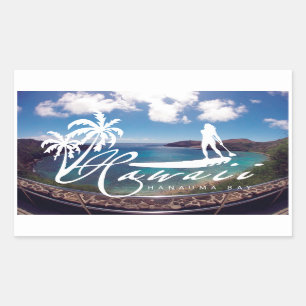Sticker Rectangulaire Aloha Hawaii Se Déplace