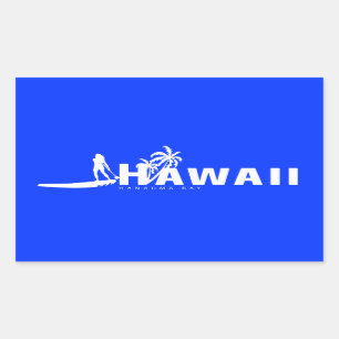 Sticker Rectangulaire Aloha Hawaii Se Déplace