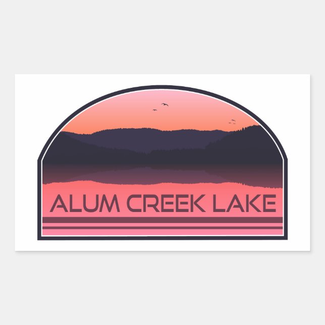 Sticker Rectangulaire Alum Creek Lake Ohio Red Sunrise (Devant)