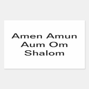 Sticker Rectangulaire Amen Amun Aum Om Shalom Peace Hankamer Artjunkhaus