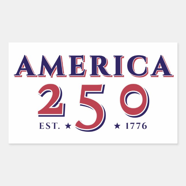 Sticker Rectangulaire America 250 États-Unis Patriotic Keepsaké cadeau (Devant)