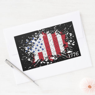 Sticker Rectangulaire American Peace Flag 1776 États américains R